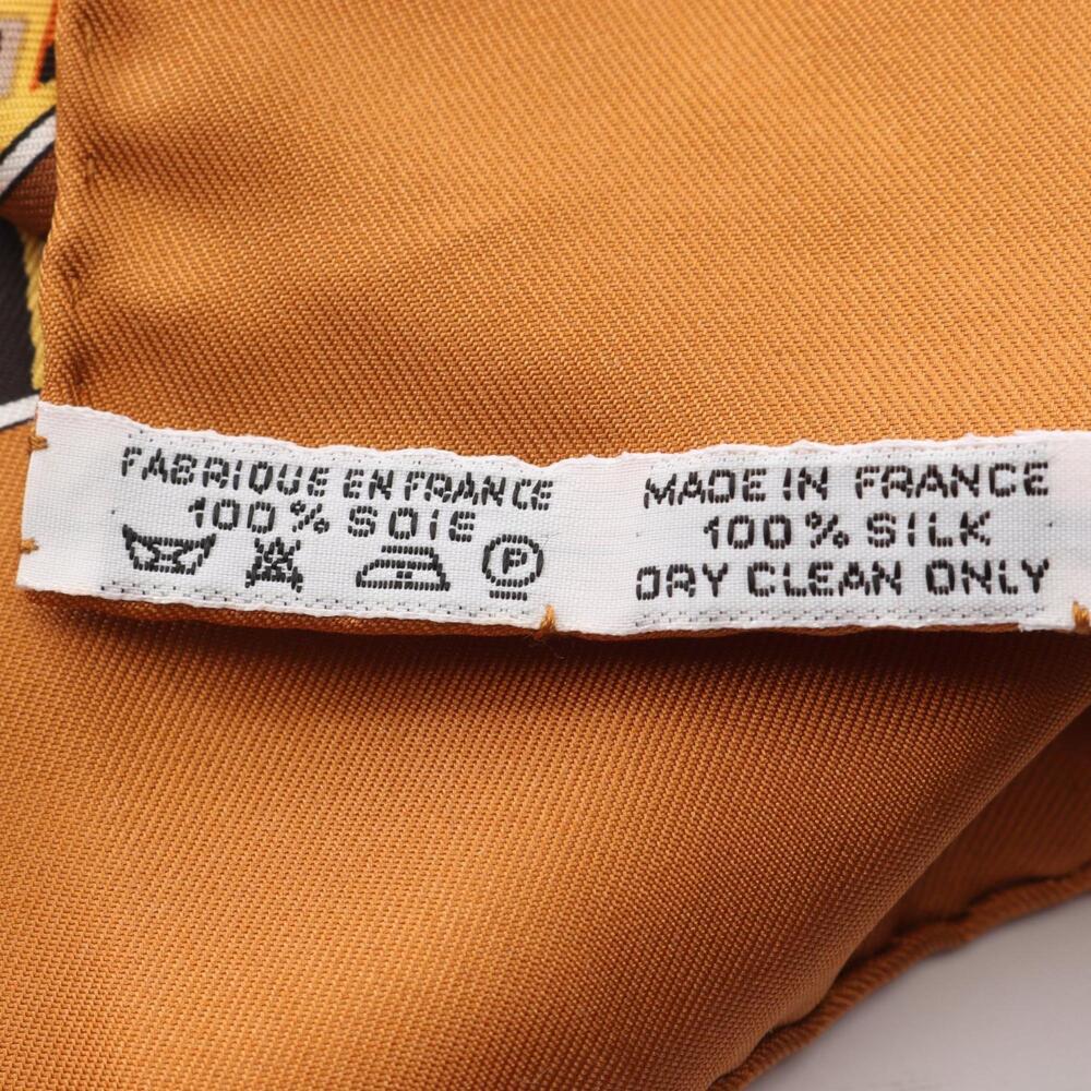 HERMES Authentic Brown Silk Scarf - Picture 3 of 4